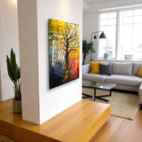 Tree Of Life Aurum Vertical Glass Wall Art - Tempered Glass Rectangular Wall Decor