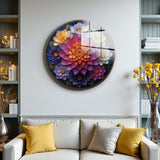 Serenity Circle Round Glass Wall Art - Tempered Glass Circle Wall Decor
