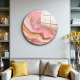 Roselle Round Glass Wall Art - Tempered Glass Circle Wall Decor