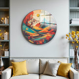 Ethereal Round Glass Wall Art - Tempered Glass Circle Wall Decor
