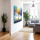 Tree Of Life Mistral Vertical Glass Wall Art - Tempered Glass Rectangular Wall Decor