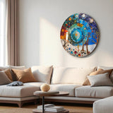 Lumina Tree Of Life, Tempered Glass Round Wall Art - Tempered Glass Circle Wall Decor
