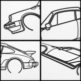 Porsche 911 Turbo (930) 1975 Black Metal Car Wall Art