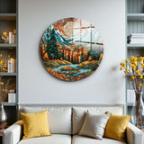 Wilderness Round Glass Wall Art - Tempered Glass Circle Wall Decor