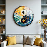 Equilibrium Round Glass Wall Art - Tempered Glass Circle Wall Decor