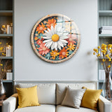 Melody Round Glass Wall Art - Tempered Glass Circle Wall Decor