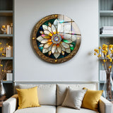 Aurora Round Glass Wall Art - Tempered Glass Circle Wall Decor
