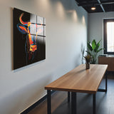 Vibrance Square Tempered Glass Wall Art - Abstract Design - Large Glass Decor for Living Room & Office