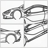 McLaren 750S 2024 Black Metal Car Wall Art