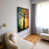 Tree Of Life Solara Vertical Glass Wall Art - Tempered Glass Rectangular Wall Decor