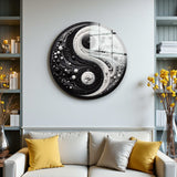 Balance Round Glass Wall Art - Tempered Glass Circle Wall Decor