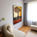 Tree Of Life Orind Vertical Glass Wall Art - Tempered Glass Rectangular Wall Decor