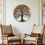 Serenity Tree Of Life, Tempered Glass Round Wall Art - Tempered Glass Circle Wall Decor