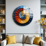 Spiral Round Glass Wall Art - Tempered Glass Circle Wall Decor