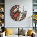 Equus Round Glass Wall Art - Tempered Glass Circle Wall Decor