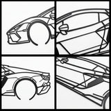 Lamborghini Temerario 2026 Black Metal Car Wall Art