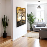 Tree Of Life Velora Vertical Glass Wall Art - Tempered Glass Rectangular Wall Decor