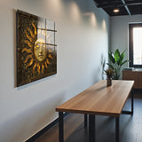 Solaris Square Tempered Glass Wall Art - Abstract Design - Large Glass Decor for Living Room & Office