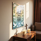 Christian Glass Wall Art - [God is within her; she will not fall. (Psalm 46 5)] Bible Scripture Decor