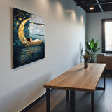 Dreamer Square Tempered Glass Wall Art - Abstract Design - Large Glass Decor for Living Room & Office