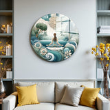 Haven Round Glass Wall Art - Tempered Glass Circle Wall Decor