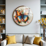 Flutter Round Glass Wall Art - Tempered Glass Circle Wall Decor