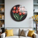 Blaze Round Glass Wall Art - Tempered Glass Circle Wall Decor