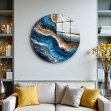 Abyss Round Glass Wall Art - Tempered Glass Circle Wall Decor