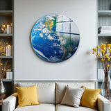 Gaia Round Glass Wall Art - Tempered Glass Circle Wall Decor