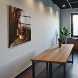 Majesty Square Tempered Glass Wall Art - Abstract Design - Large Glass Decor for Living Room & Office