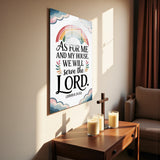Christian Glass Wall Art - [As for me and my house, we will serve the Lord. (Joshua 24 15)] Bible Scripture Decor)
