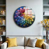 Flare Round Glass Wall Art - Tempered Glass Circle Wall Decor