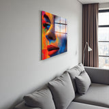 Pulse Square Tempered Glass Wall Art - Abstract Design - Large Glass Decor for Living Room & Office