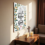 Christian Glass Wall Art - [Be still, and know that I am God. (Psalm 46 10)] Bible Scripture Decor