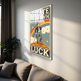 Motto Create Your Own Luck Vertical Glass Wall Art - Tempered Glass Rectangular Wall Decor