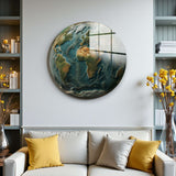 Terra Round Glass Wall Art - Tempered Glass Circle Wall Decor