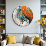 Inferno Round Glass Wall Art - Tempered Glass Circle Wall Decor