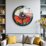 Grace Round Glass Wall Art - Tempered Glass Circle Wall Decor