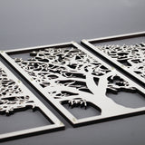 3-Piece Tree of Life Wood Wall Art Set - Vertical Triptych Panels - 10mm Thick Colorful UV Print - Damage-Free 3M Hanging Decor