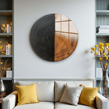 Duality Round Glass Wall Art - Tempered Glass Circle Wall Decor