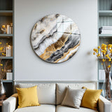 Marbleon Round Glass Wall Art - Tempered Glass Circle Wall Decor