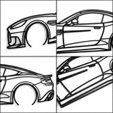 Aston Martin Vanquish 2024 Black Metal Car Wall Art