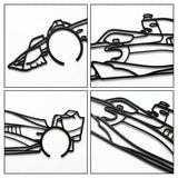 Formula 1 Race Car Black Metal Car Wall Art