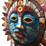 Aztec Sun Vibrant 3D Metal Wall Art – Laser Cut, UV Printed & Powder Coated Colorful Decor