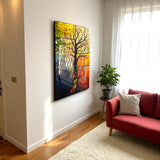 Tree Of Life Aurum Vertical Glass Wall Art - Tempered Glass Rectangular Wall Decor