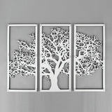 3-Piece Tree of Life Wood Wall Art Set - Vertical Triptych Panels - 10mm Thick Colorful UV Print - Damage-Free 3M Hanging Decor
