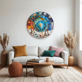 Lumina Tree Of Life, Tempered Glass Round Wall Art - Tempered Glass Circle Wall Decor