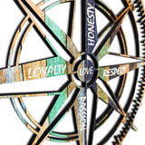 Values Compass Wood Wall Art - "Love" Center with Honesty, Respect, Loyalty, Passion - 10mm Thick Meaningful Decor WH
