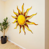 Fire Sun Vibrant 3D Metal Wall Art – Laser Cut, UV Printed & Powder Coated Colorful Decor