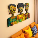 African Women Wall Art "Sisters in Style" Trio Modern Ethnic Design
